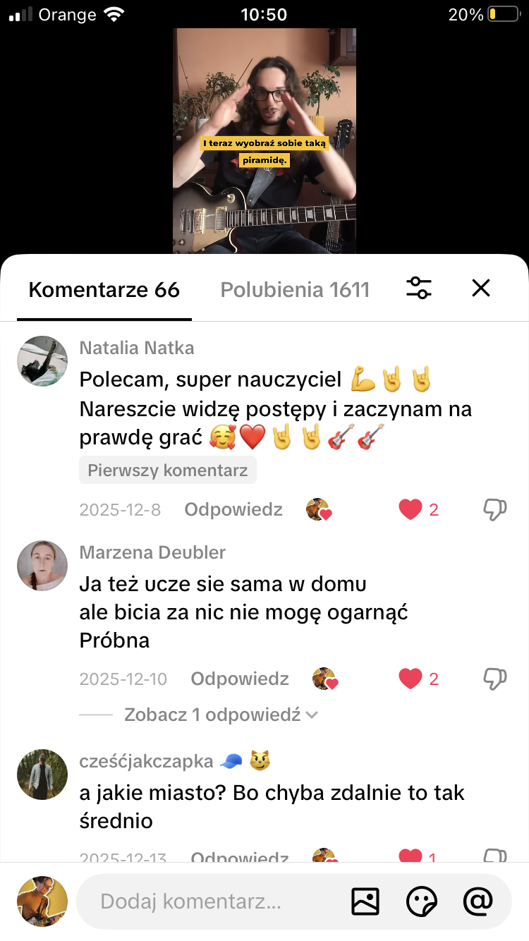 Opinia Natalii - postępy w nauce gry na gitarze